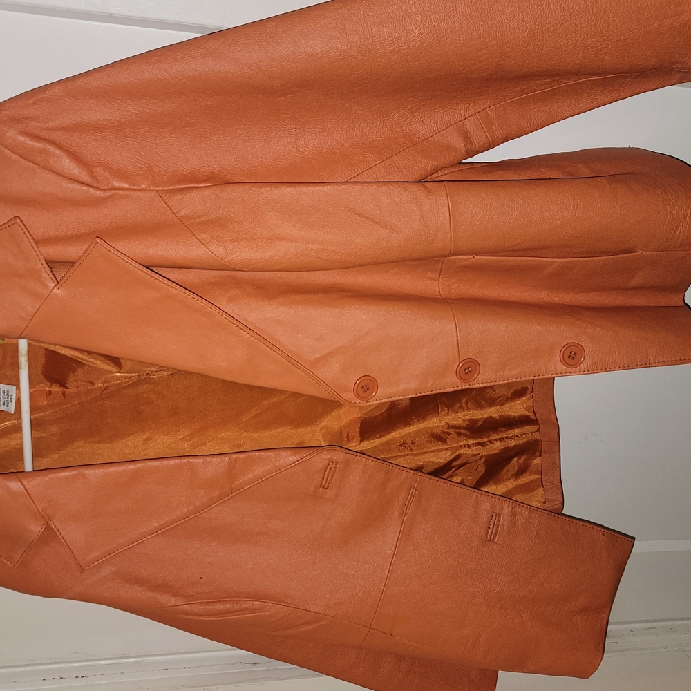 Jessica London Orange Leather Jacket